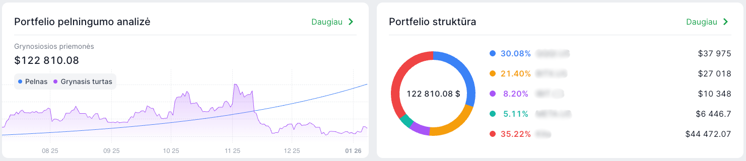Portfelio pelningumo analizė
